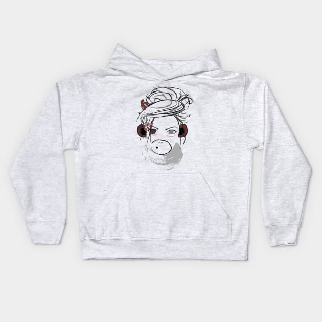 morning glory monkey Kids Hoodie by somatosis